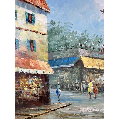 276 - A framed Parisian scene oil on canvas signed Peters - approx. 69cm high x 100cm wide