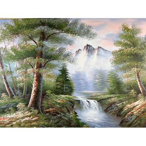 278 - A framed oil on canvas of a landscape scene - approx. 70cm high x 100cm wide