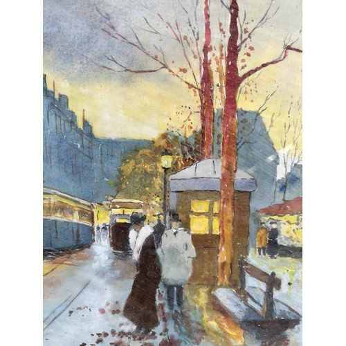 282 - A framed watercolour titled 'Evening Lights', signed D. Bamber - approx. 43cm x 53cm