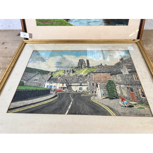 299 - Two 1977 framed L. E. Allsopp watercolours