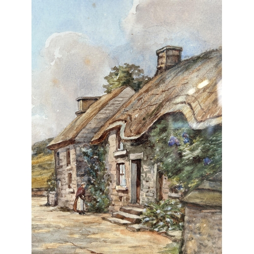 301 - A framed Chas. H. Neale Baslow Derbyshire watercolour - approx. 44cm high x 54cm wide