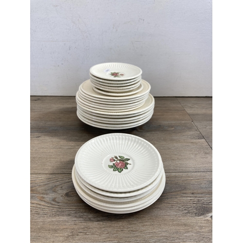 383 - A collection of Wedgwood Moss Rose china