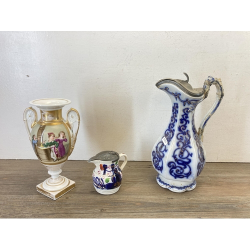 409 - A collection of 19th century and later ceramics and glassware