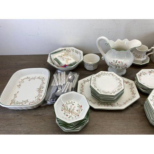 412 - A collection of Eternal Beau dinnerware to include Viner's cutlery, Johnson Brothers etc.