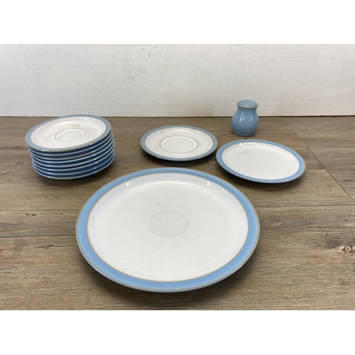 422 - A collection of Denby Colonial Blue dinnerware