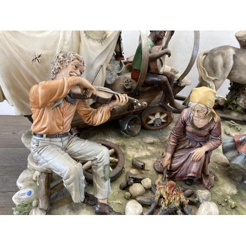 429 - A large 1970s Capodimonte 'The Gypsy Encampment' figurine modelled by Sandro Maggioni - approx. 32cm... 