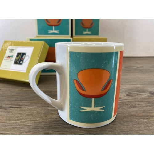 431 - Eight boxed Magpie The Modern Home A-Z of The Atomic Era mugs