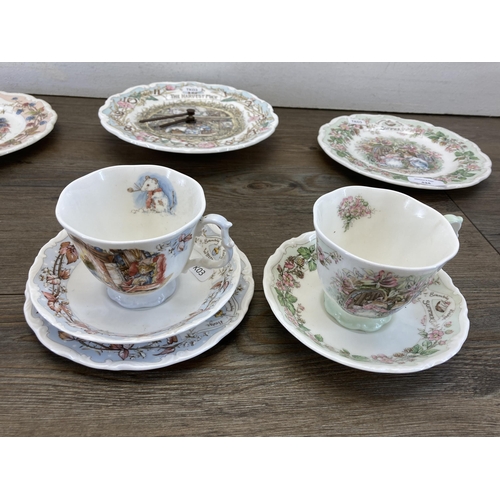 434 - A collection of Royal Doulton Brambly Hedge Gift Collection china to include Summer cup, saucer and ... 