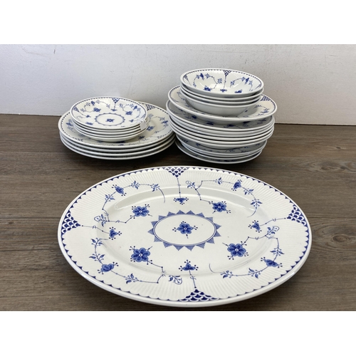 435 - A collection of Furnivals Denmark pattern dinnerware