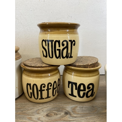 441 - A collection of stoneware pottery to include T. G. Green Ltd. tea, coffee and sugar jars, T.G. Green... 