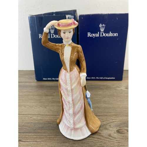 447A - Three Royal Doulton figurines, one boxed Anna of The Five Towns - HN 3865, one boxed Countess of Che... 