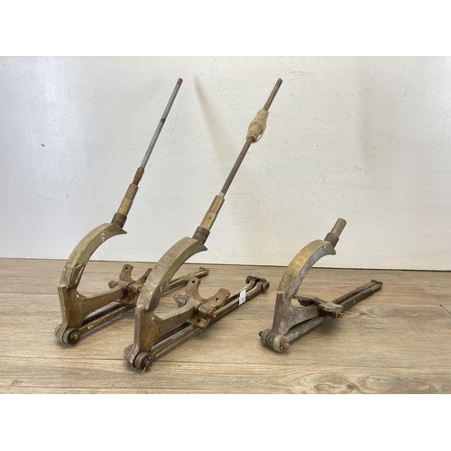 448 - Four pieces of breweriana to include Gaskell & Chambers Dalex brass beer pumps, two dated 1963 and o... 