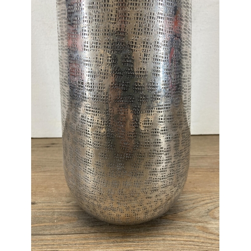 499 - A modernist tapering metal vase - approx. 45cm high