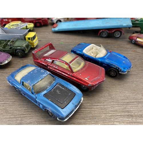 511 - A collection of vintage die-cast model vehicles to include Dinky Land Rover, Matchbox Guy Warrior Tr... 