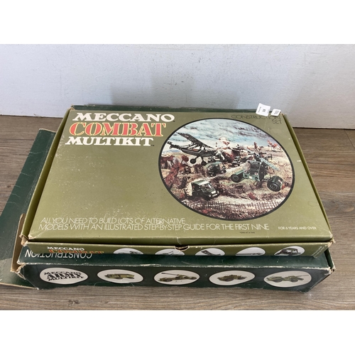 516 - Two vintage boxed Meccano construction sets, one Combat Multikit and one Army Multikit