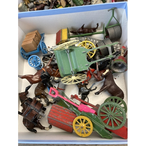 530 - A collection of vintage Britains Ltd hand painted lead figurines to include farm animals etc.