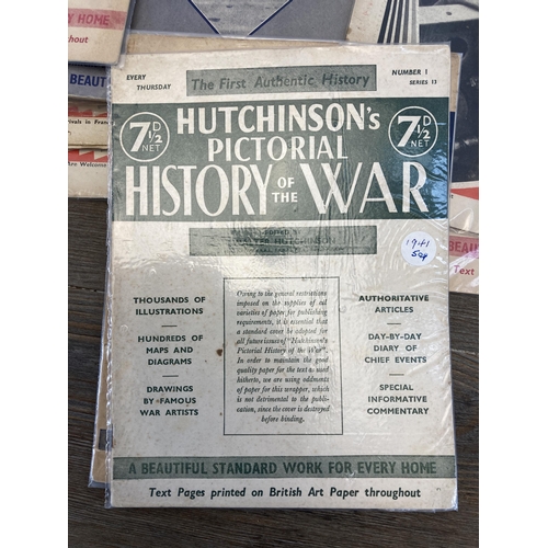 586 - A large collection of 1940s Hutchinson's Pictorial History of the War magazines