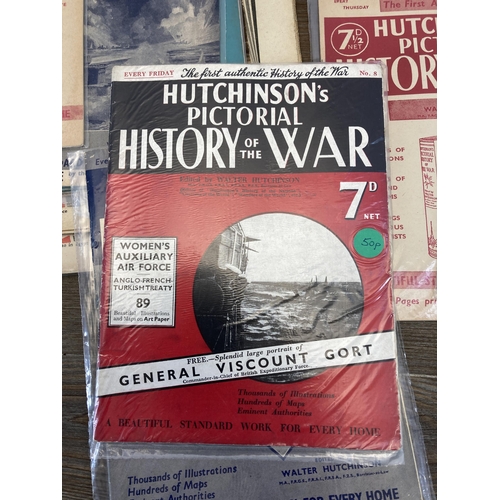 586 - A large collection of 1940s Hutchinson's Pictorial History of the War magazines