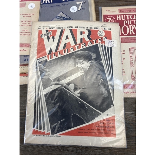 586 - A large collection of 1940s Hutchinson's Pictorial History of the War magazines