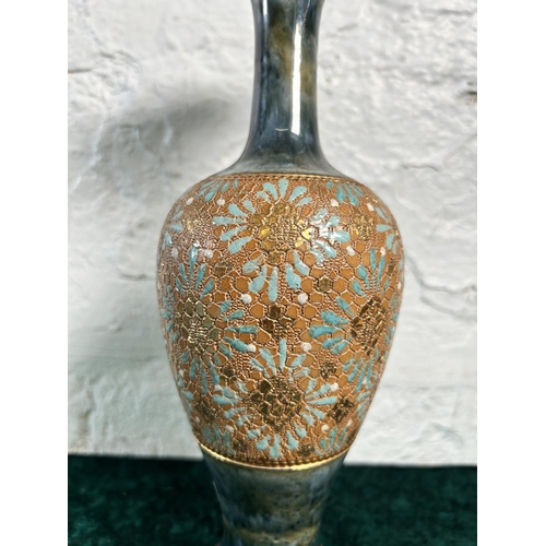 316 - An early 20th century Royal Doulton Slaters Patent glazed stoneware vase, numbered 3901 - approx. 26... 