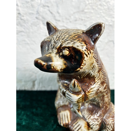 332 - A mid 20th century Haiko Nitzsche for Søholm Denmark stoneware racoon figurine - approx. 17cm high