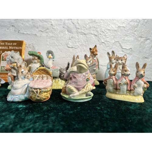 334 - Fifteen Royal Albert Beatrix Potter figurines to include John Joiner, Timmy Tiptoes, Foxy Whiskered ... 