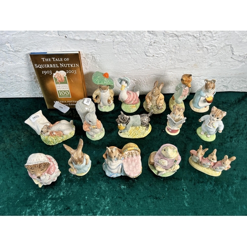 334 - Fifteen Royal Albert Beatrix Potter figurines to include John Joiner, Timmy Tiptoes, Foxy Whiskered ... 