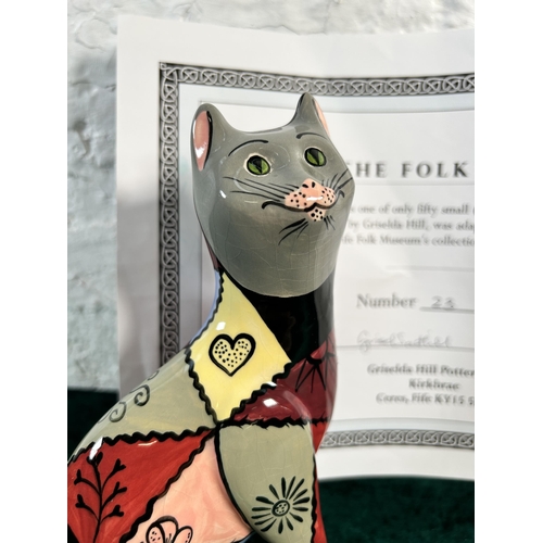 341 - A Griselda Hill Pottery Wemyss Ware Patch The Folk Museum Cat limited edition no. 23 of 50 figurine ... 