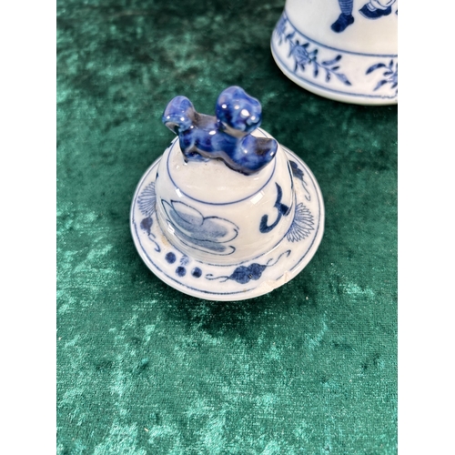 359 - A Chinese blue and white porcelain jar and cover - approx. 29cm high