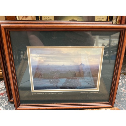 258 - Twelve various pictures to include oil on canvas of a seascape signed Watkins etc.