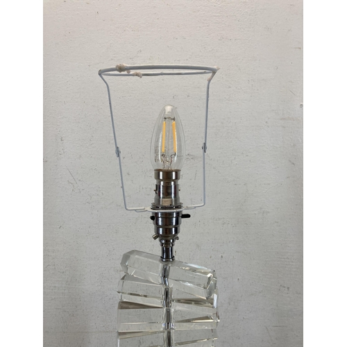 612 - A modern crystal table lamp - approx. 54cm high