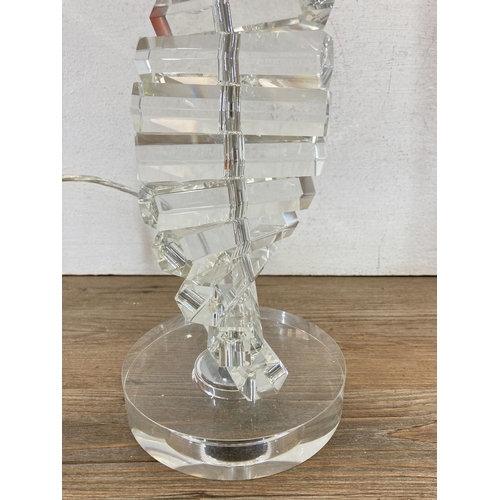 612 - A modern crystal table lamp - approx. 54cm high