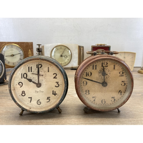 631 - A collection of vintage mantel and anniversary clocks to include Metamec, Smiths interval timer etc.