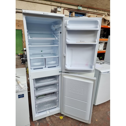 830 - A Hotpoint RFAA52 Iced Diamond upright fridge freezer - approx. 174cm high