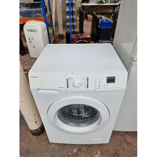 843 - A John Lewis 1400 spin 7kg 60cm washing machine