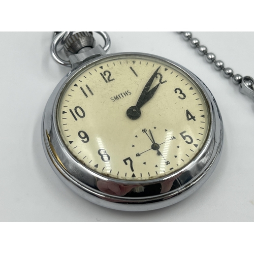 2152 - Two vintage hand wind pocket watches, one Waltham full hunter and one Smiths open face