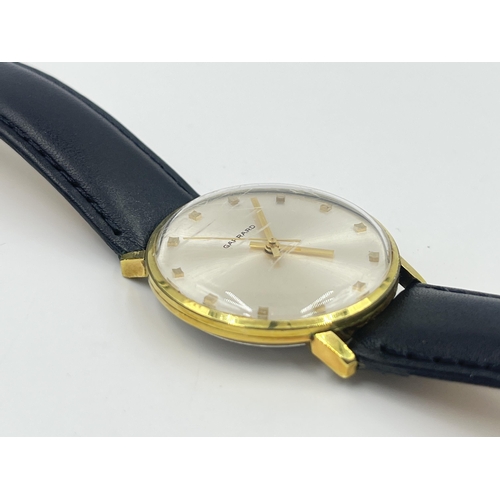 2156 - A 1970s Garrard mechanical 33mm men's wristwatch with ETA 2391 movement and gold plated case