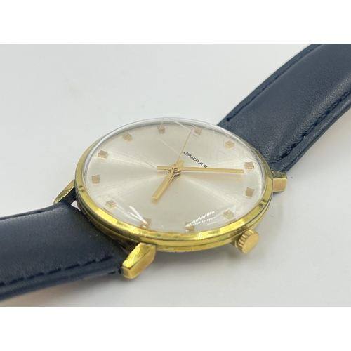 2156 - A 1970s Garrard mechanical 33mm men's wristwatch with ETA 2391 movement and gold plated case