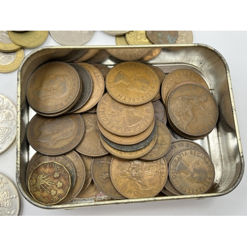 2275 - A collection of world coins to include 50% silver 1933 half crown and 1922 shilling, 92.5% silver 19... 