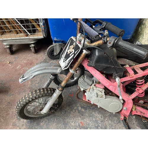 856 - Two pit bikes, one mechanical and one electrical