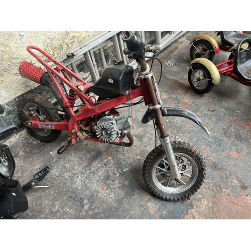 856 - Two pit bikes, one mechanical and one electrical