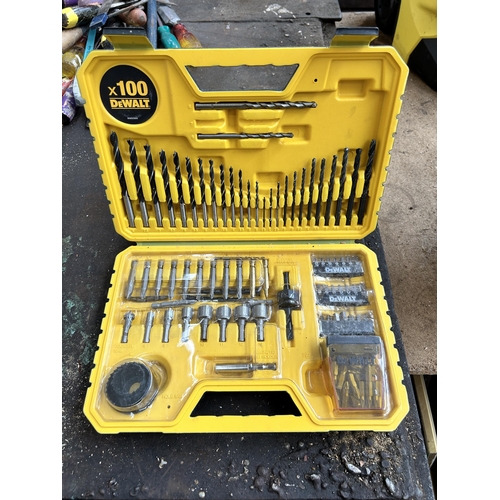 965 - Two cased tool sets, one DeWalt 100 piece drill bits and one Rolson 15 piece screwdriver