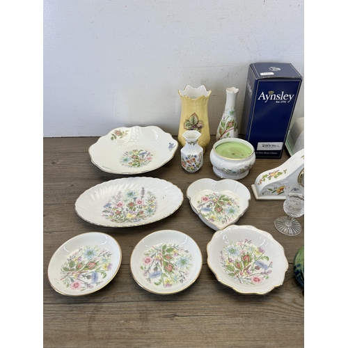 1083 - A collection of ceramics and glassware to include Aynsley Orchard Gold 6