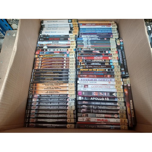 768 - Six boxes containing a very large collection of DVD box sets, Blu-rays and DVDs to include James Bon... 