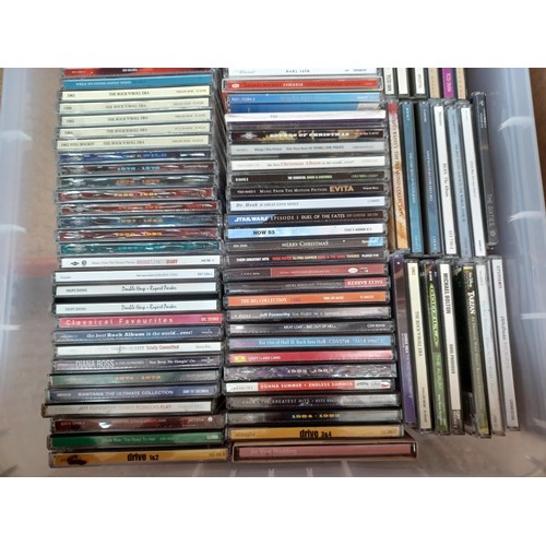 770 - Two boxes containing a collection of CDs and DVDs to include The Beatles, Oasis, The Rolling Stones ... 