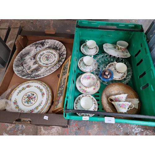 1088 - Eleven boxes containing Del Prado fine porcelain hand painted ink well, Wedgwood S/S cups and saucer... 