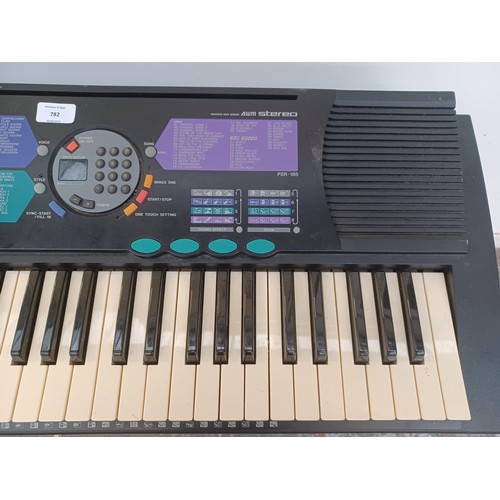 782 - A Yamaha PSR-185 electronic keyboard with stand and power adaptor