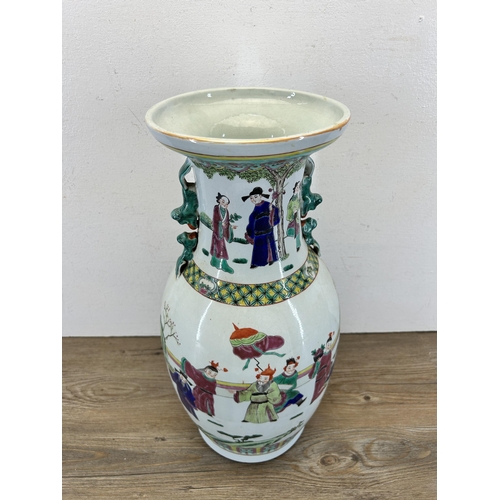 386 - A Chinese Famille Rose baluster vase - approx. 47cm high