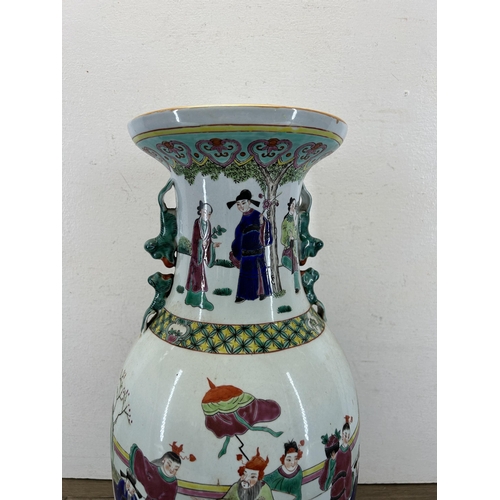 386 - A Chinese Famille Rose baluster vase - approx. 47cm high