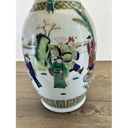 386 - A Chinese Famille Rose baluster vase - approx. 47cm high